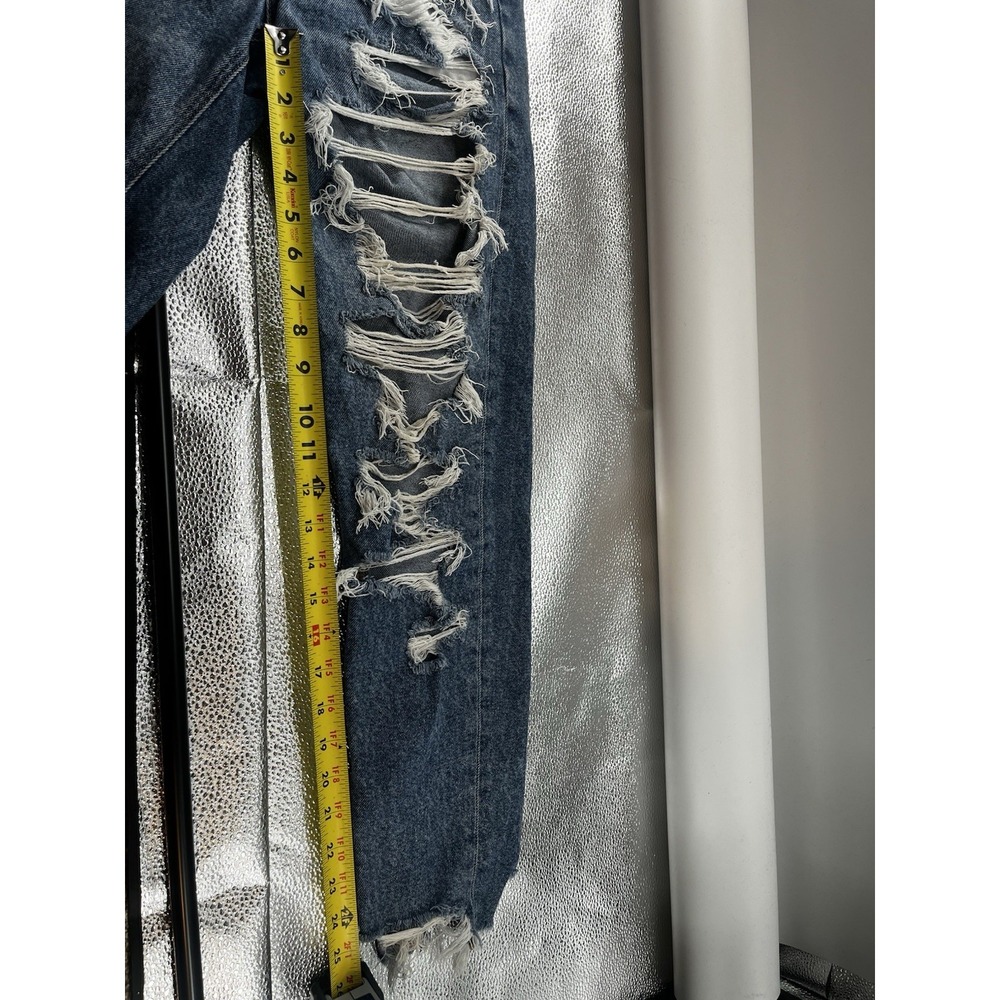 American Eagle Womens Distressed Trashed Mom Jeans Size 2 Blue - Picture 9 of 9